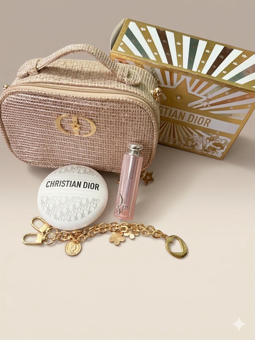 Gold Beauty vanity case Bundle